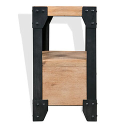 Avis Maison Chic Table de chevet Table de Nuit Meuble de Rangement Bois d'acacia Acier 40 x 30 x 54 cm