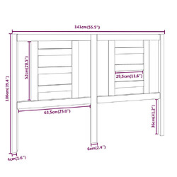 Acheter vidaXL Tête de lit Marron miel 141x4x100 cm Bois massif de pin