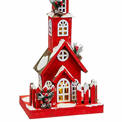 Avis BigBuy Christmas Décorations de Noël Rouge Bois Maison 17 x 18 x 56 cm