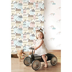 Noordwand Papier peint Mondo baby Clouds Blanc, bleu et rose