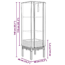 vidaXL Jardinière surélevée avec housse aspect rotin 40x40x140 cm pas cher