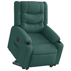 vidaXL Fauteuil inclinable électrique vert foncé tissu