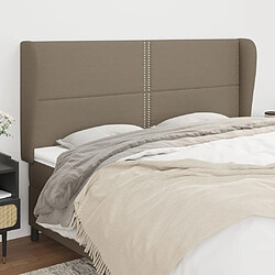 vidaXL Tête de lit avec oreilles Taupe 163x23x118/128 cm Tissu