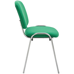 Acheter Decoshop26 Chaise visiteur empilable zone d'attente en tissu vert piètement à 4 pieds en métal chromé 10_0003371