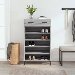 Maison Chic Armoire à Chaussures,Meuble de Rangement à Chaussures sonoma gris 60x35x105 cm bois d'ingénierie -MN56785