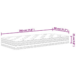 vidaXL Matelas à ressorts ensachés moyen 80x200 cm pas cher