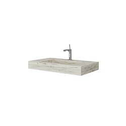 Kiamami Valentina LAVABO STRATIFIÉ 80 CM HPL CHÊNE GLACÉ