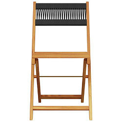 Avis vidaXL Ensemble de bistro 3 pcs noir polypropylène et bois massif