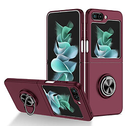 Htdmobiles Coque pour Samsung Galaxy Z Flip 5 5G - housse etui rigide bague anti choc magnetique - ROUGE BORDEAUX