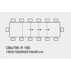 Inside 75 Table extensible 14 couverts BOLD 310 cm pieds noirs plateau mélaminé chêne pas cher