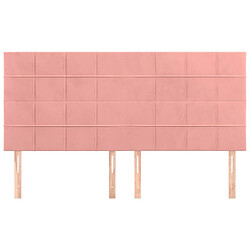 Avis Maison Chic Lot de 4 Têtes de lit design pour chambre - Décoration de lit Rose 100x5x78/88 cm Velours -MN76182