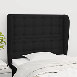 vidaXL Tête de lit avec oreilles Noir 83x23x118/128 cm Tissu