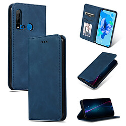 Wewoo Housse Coque Étui en cuir à rabat horizontal magnétique rétro skin feel business pour Huawei P20 Lite 2019 / Nova 5i bleu marine