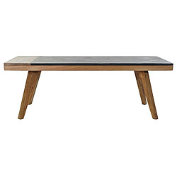 Pegane Table basse en bois d'acacia coloris naturel et noir - longueur 130 x profondeur 60 x hauteur 45 cm