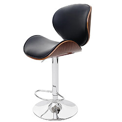 Mendler tabouret Foxrock, chaise de bar, bois courbé desgin rétro ~ aspect noix, noir pas cher