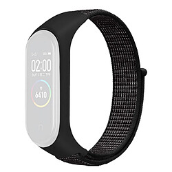 Bracelet en nylon réglable pour votre Xiaomi Mi Band 3/4/5/6/7 - Noir réfléchissant