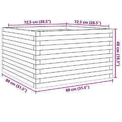 vidaXL Jardinière 80x80x46 cm bois massif de douglas pas cher