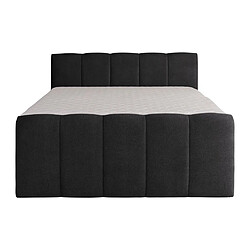 Acheter Vente-Unique Ensemble complet boxspring tête de lit capitonnée + sommiers coffre + matelas + surmatelas - 160 x 200 cm - Tissu - Anthracite - VERONE II de PALACIO