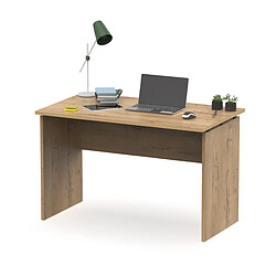 Pegane Table de bureau, meuble du bureau coloris chêne doré - Longueur 120 x Profondeur 68 x hauteur 76 cm