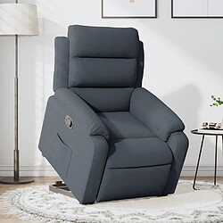 vidaXL Fauteuil inclinable Gris foncé Velours