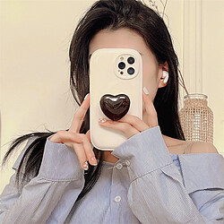 GUPBOO Étui pour iPhone12 Simple Love Bracket Solid Color Phone Case Silicone