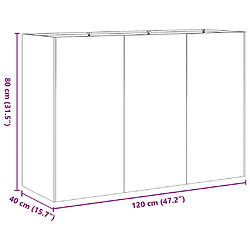 vidaXL Jardinière 120x40x80 cm acier galvanisé pas cher