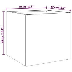 vidaXL Jardinières 2 pcs argenté 49x47x46 cm acier inoxydable pas cher