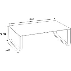 Avis The Home Deco Factory Table basse en verre et métal Marble Marbre blanc.