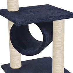 Avis Helloshop26 Arbre à chat griffoir grattoir niche jouet animaux peluché en sisal 65 cm bleu foncé 3702219