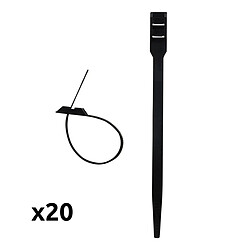 Lot de 20 colliers de câblage 9x 180mm noir - Zenitech