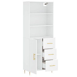 Avis vidaXL Buffet haut Blanc 69,5x34x180 cm Bois d'ingénierie