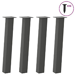 vidaXL Pieds de table basse 4 pcs anthracite 72 cm acier