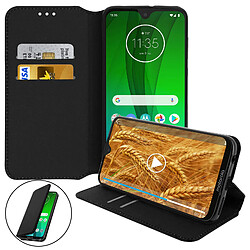 Avizar Housse Motorola Moto G7 / G7 Plus Étui Folio Fonction Support Vidéo Noir