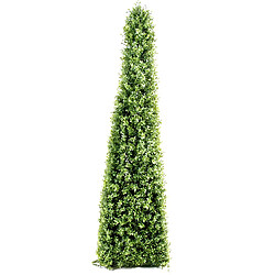 Pegane Plante artificielle haute gamme Spécial extérieur / Buis pyramide de 4 faces - Dim : 160 x 45 cm