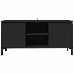 Maison Chic Meuble TV scandinave avec pieds - Banc TV pour salon en métal Noir 103,5x35x50 cm -MN71553 pas cher