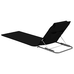 Acheter Helloshop26 Tapis de plage chaise longue pliables 2 pièces acier et tissu noir 02_0012185