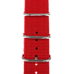 Avis bracelet en nylon avec boucle en acier inoxydable rouge 20 mm