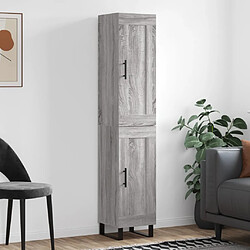 vidaXL Buffet haut Sonoma gris 34,5x34x180 cm Bois d'ingénierie