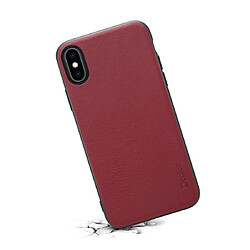 Avis Wewoo Coque Pour iPhone XR Denior V7 Housse de protection en cuir de vachette de luxe voiture de luxe rouge foncé