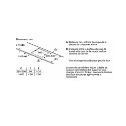 Table de cuisson induction 60cm 4 feux 7400w noir - PIE631HB1E - BOSCH