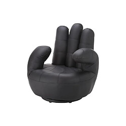 Avis Vente-Unique Fauteuil main pivotant CATCHY en simili - Noir