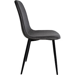 Avis Decoshop26 Lot de 4 chaises de salle à manger design moderne avec pieds en métal noir assise PVC gris foncé 10_0001824