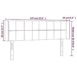 Acheter vidaXL Tête de lit avec oreilles Gris foncé 147x16x78/88 cm Velours