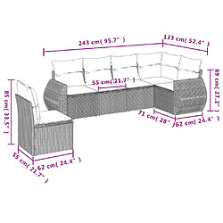 Avis Maison Chic Ensemble Tables et chaises d'extérieur 6pcs avec coussins,Salon de jardin noir résine tressée -GKD441704