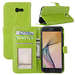 Wewoo Housse Étui vert pour Samsung Galaxy J7 2017 Version US Crazy Horse Texture horizontale Flip en cuir avec titulaire et fentes cartes porte-monnaie cadre photo