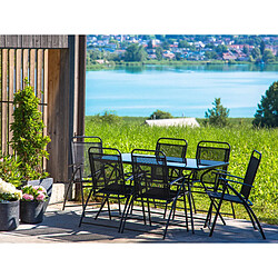 Beliani Table de jardin 140 x 80 cm Verre Noir LIVO