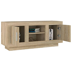 Avis vidaXL Meuble TV chêne sonoma 102x35x45 cm bois d'ingénierie