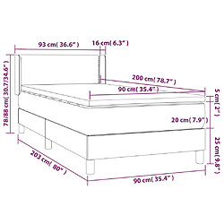 vidaXL Sommier à lattes de lit avec matelas Cappuccino 90x200 cm pas cher