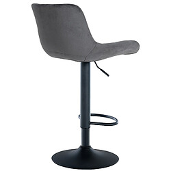 Avis Decoshop26 Lot de 2 tabourets de bar structure métallique noir assise en velours gris foncé avec surpiqûres 10_0004445