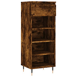 Maison Chic Armoire à Chaussures,Meuble de Rangement à Chaussures Chêne fumé 40x36x105 cm Bois d'ingénierie -MN62003